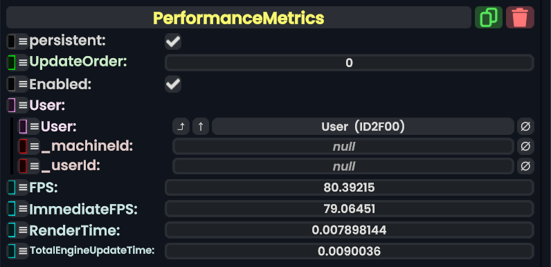 Component:PerformanceMetrics - Resonite Wiki