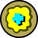 Yellow circle with a plus in the center