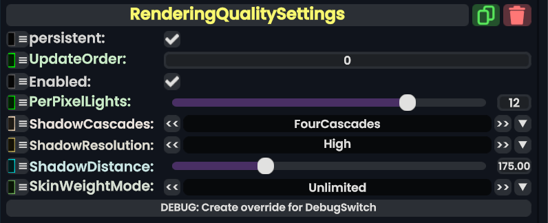 Unity Resonite Renderer Component:RenderingQualitySettings - Resonite Wiki
