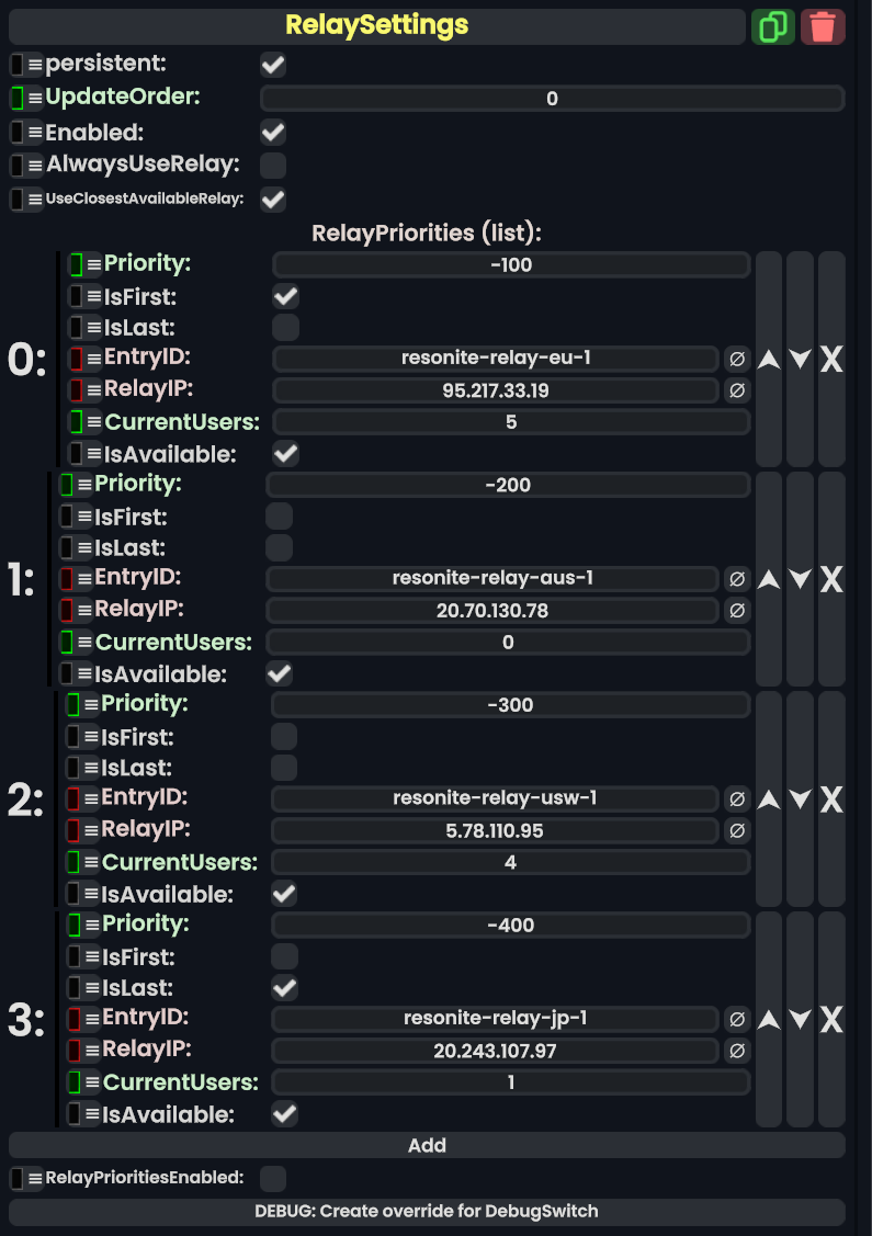 Component:RelaySettings - Resonite Wiki