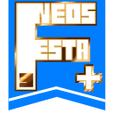 Blue banner with a text saying "Festa 3 plus"