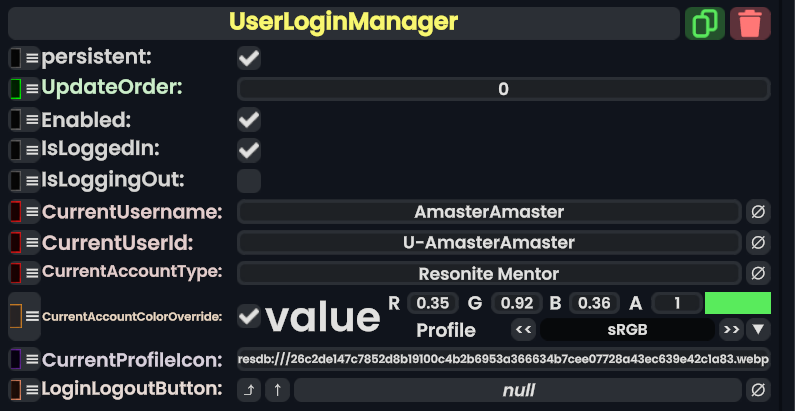 Component:UserLoginManager - Resonite Wiki