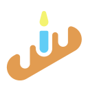 Baguette with a small candle onto it