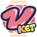 A Japanese lantern with a big letter "V" in the middle and the word "KET" under it