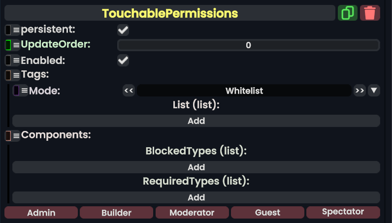Component:TouchablePermissions - Resonite Wiki
