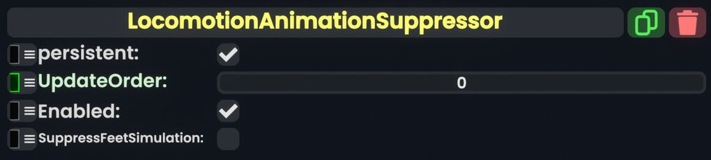 Component:LocomotionAnimationSuppressor - Resonite Wiki