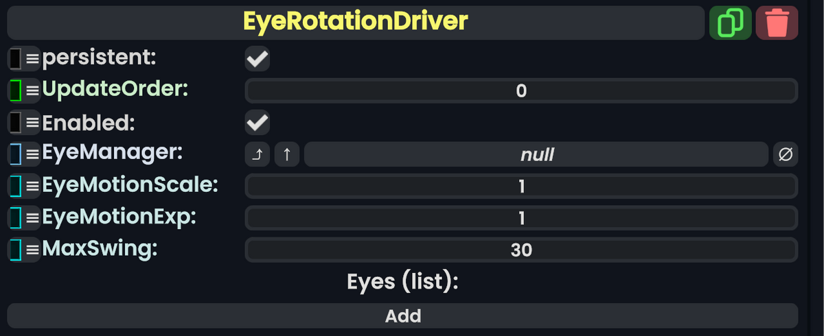 Component:EyeRotationDriver - Resonite Wiki