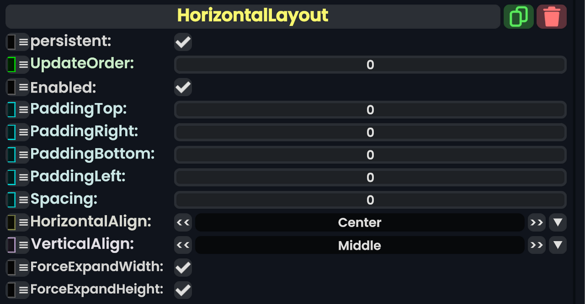 Component:HorizontalLayout - Resonite Wiki