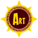 Spiky circle with the word "Art" in its center