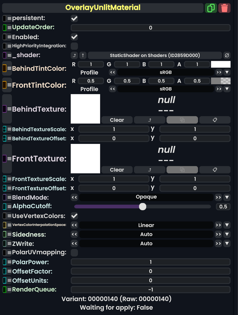 Component:OverlayUnlitMaterial - Resonite Wiki