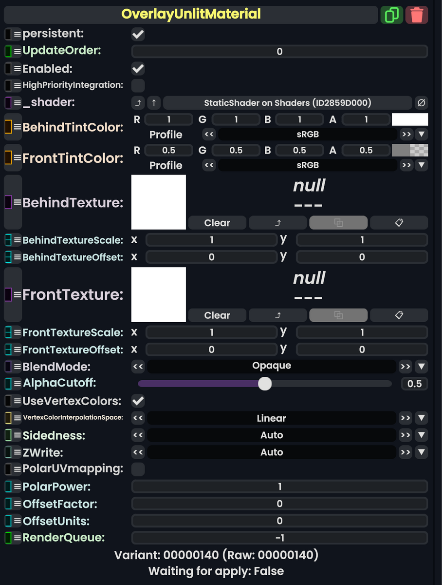 Component:OverlayUnlitMaterial - Resonite Wiki