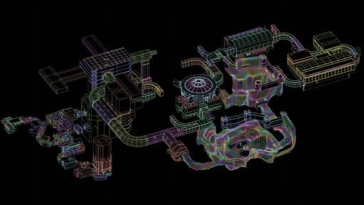 Wireframe render of the whole black mesa train ride map