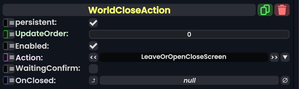 Component:WorldCloseAction - Resonite Wiki