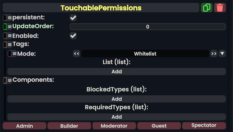 Component:TouchablePermissions - Resonite Wiki