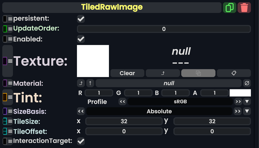 Component:TiledRawImage - Resonite Wiki