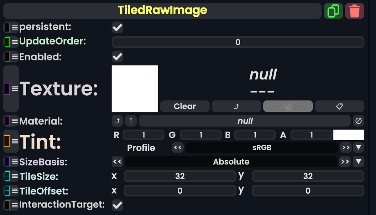Component:TiledRawImage - Resonite Wiki