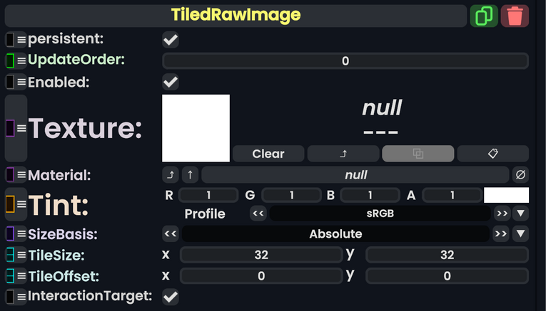 Component:TiledRawImage - Resonite Wiki