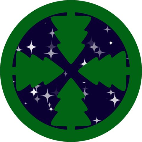 Original Logo made by NaveElah, it featured the inverse planet ring, trees, and star sparkles.