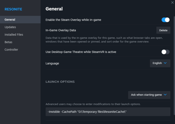 Tutorial:Relocating and deleting cache and data - Resonite Wiki