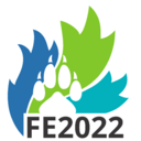 White paw with three color stripes with the text "FE2022"