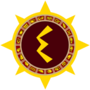 Spiky circle with the letter "E" in its center