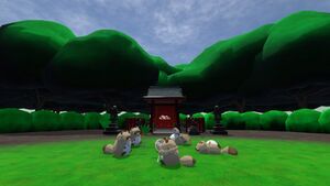 Fox and Japanese raccoon dogs in spring.jpg