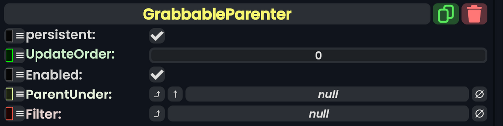 Component:GrabbableParenter - Resonite Wiki