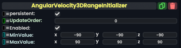 Component:AngularVelocity3DRangeInitializer - Resonite Wiki