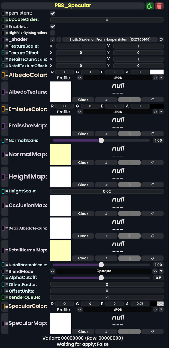 Component:PBS Specular - Resonite Wiki