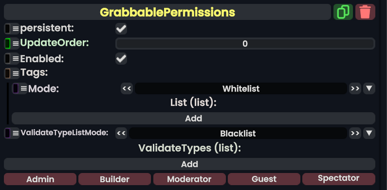 Component:GrabbablePermissions - Resonite Wiki