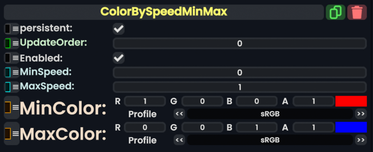 Component:ColorBySpeedMinMax - Resonite Wiki