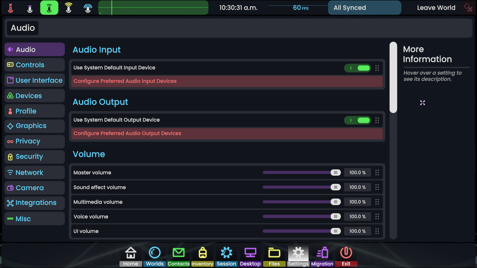 Settings - Resonite Wiki