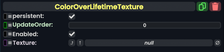 Component:ColorOverLifetimeTexture - Resonite Wiki