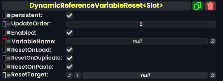 Component:DynamicReferenceVariableReset - Resonite Wiki