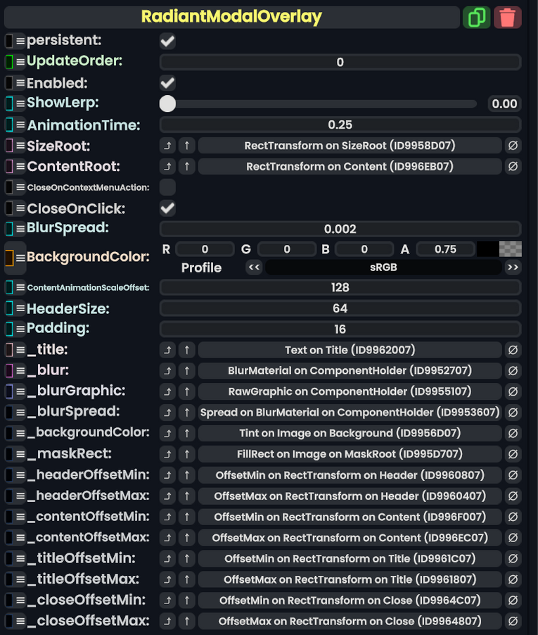 Component:RadiantModalOverlay - Resonite Wiki
