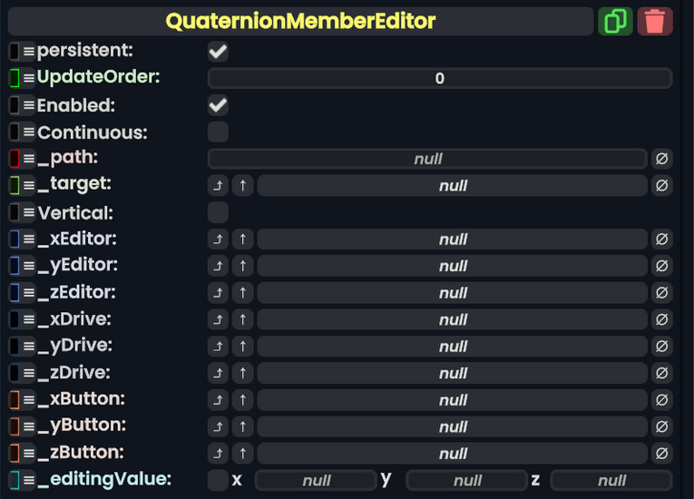 Component:QuaternionMemberEditor - Resonite Wiki