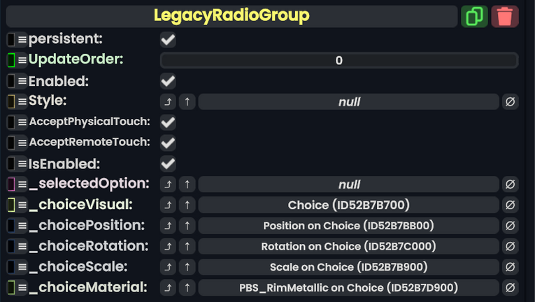 Component:LegacyRadioGroup - Resonite Wiki