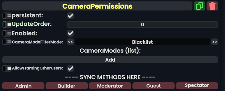 Component:CameraPermissions - Resonite Wiki