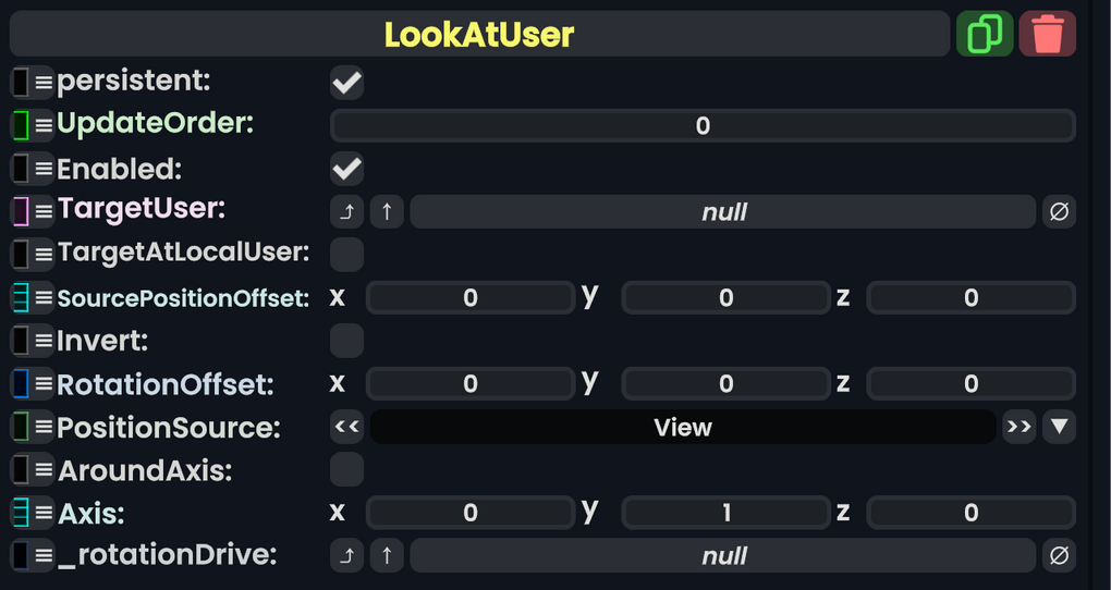 Component:LookAtUser - Resonite Wiki