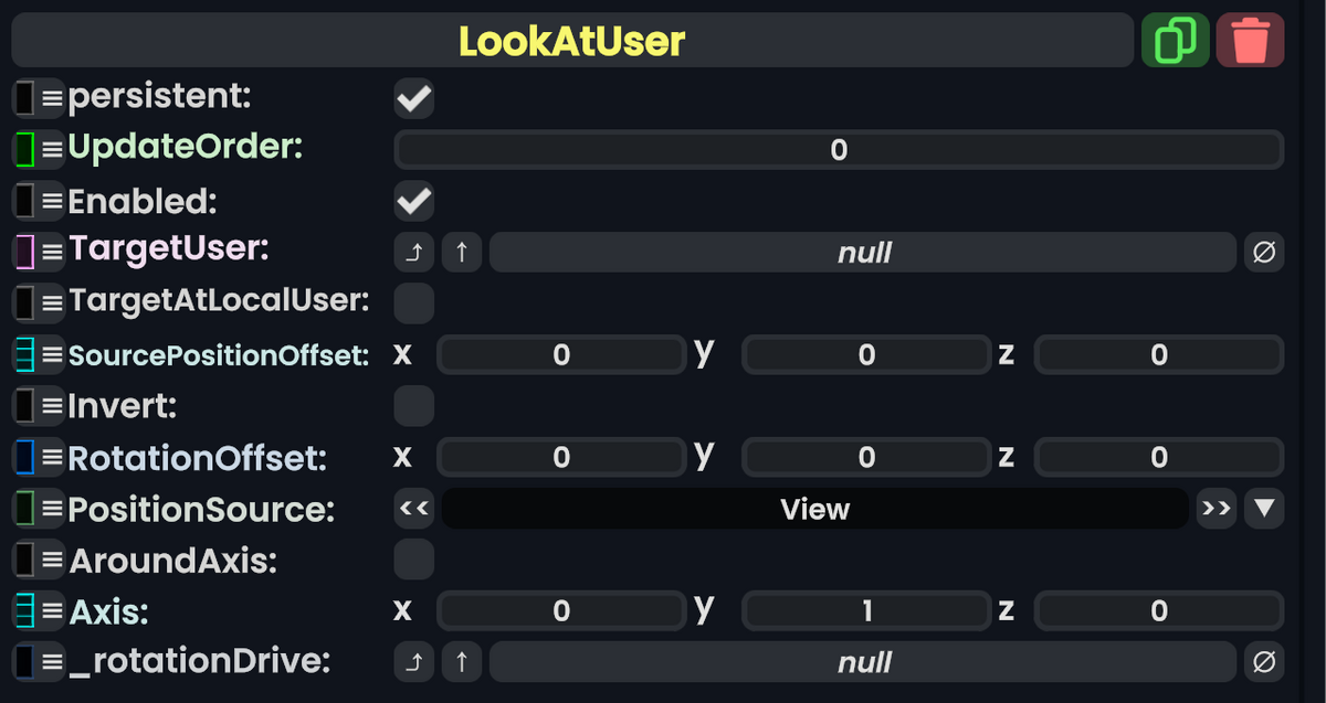 Component:LookAtUser - Resonite Wiki