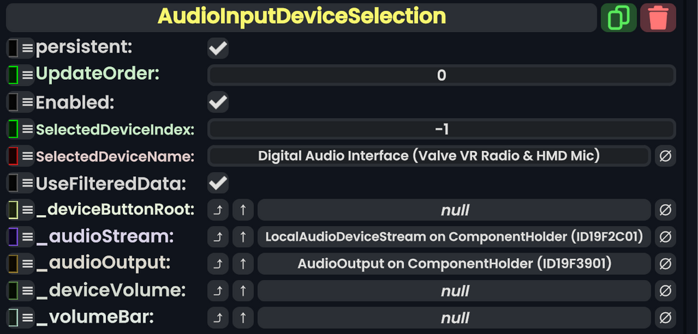 Component:AudioInputDeviceSelection - Resonite Wiki