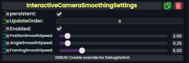 Component:InteractiveCameraSmoothingSettings - Resonite Wiki