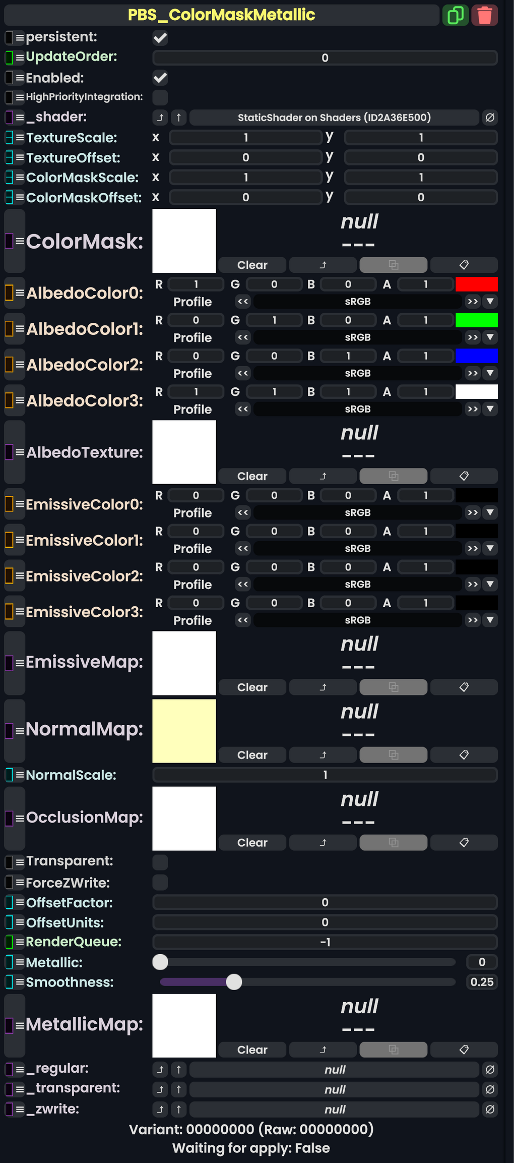 Component:PBS ColorMaskMetallic - Resonite Wiki