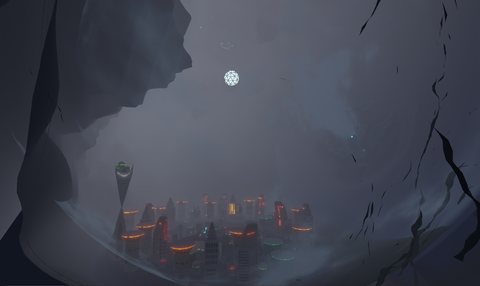 The Inverse Planet (Seen from the outside), but at night.