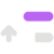 Small white arrow with a purple line on top and a white line on the bottom